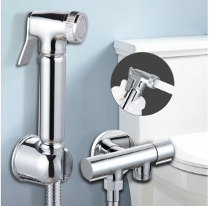 Ручной распылитель для биде из твердой латуни с насадкой для душа - водяной пистолет для чистки ванной комнаты под высоким давлением