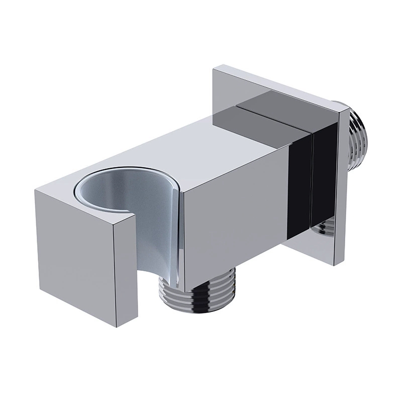 Квадратный угловой клапан из твердой латуни с монтажным кронштейном, запорный клапан на выходе из стены для горячей и холодной воды для крана
